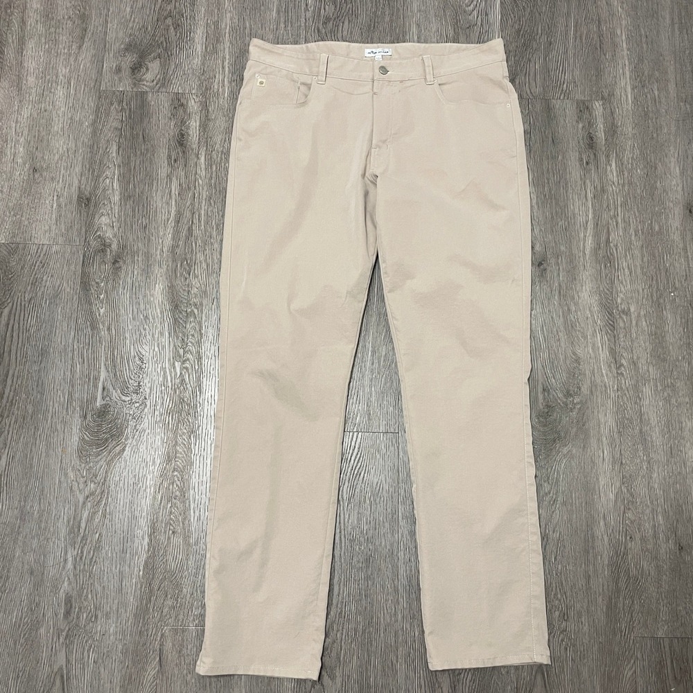 Peter Millar Pants Mens 36x31 Khaki Tan Performance Five Pocket Golf Tech EB66